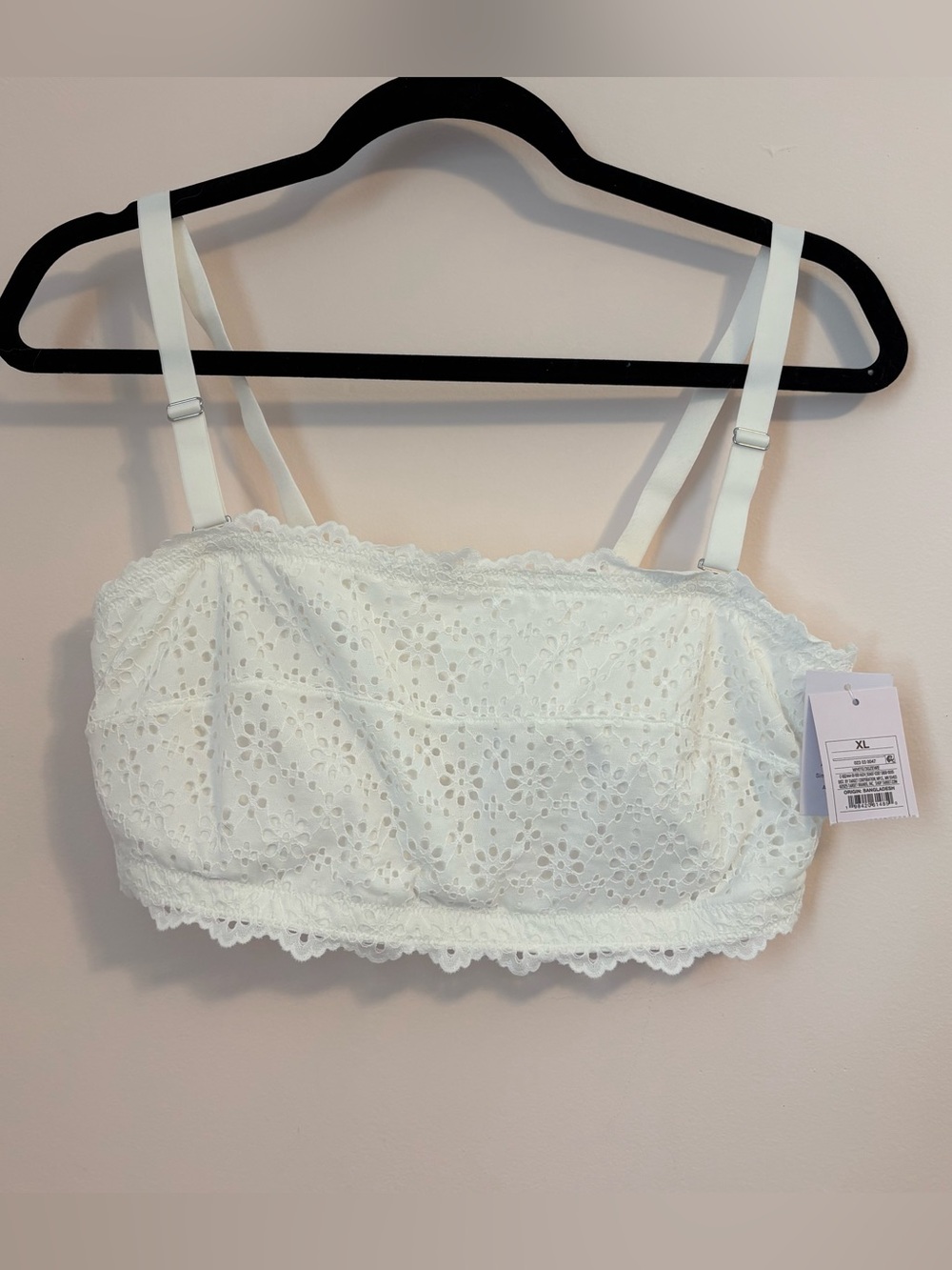 auden, NWT, size XL White Lace Eyelet Camisole Bralette